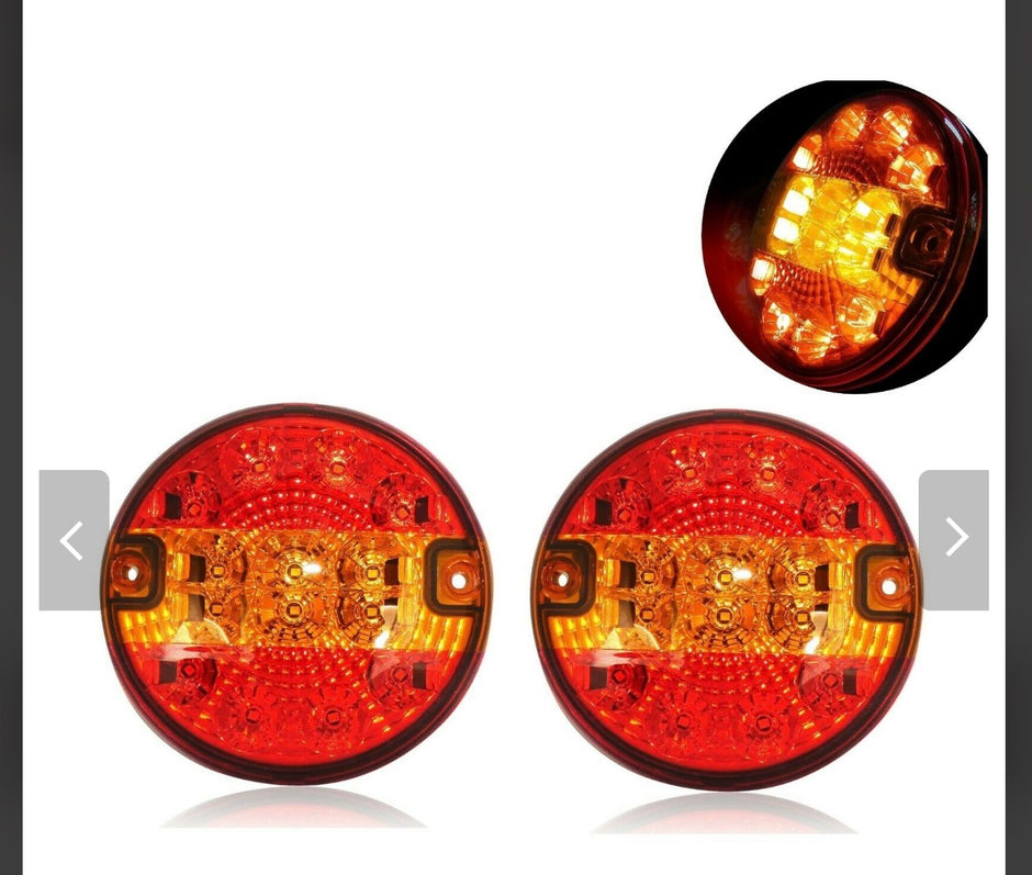 Pair LED Stop Light Set Hamburger Lights Slim design 14cm, 12V-24V ST0520