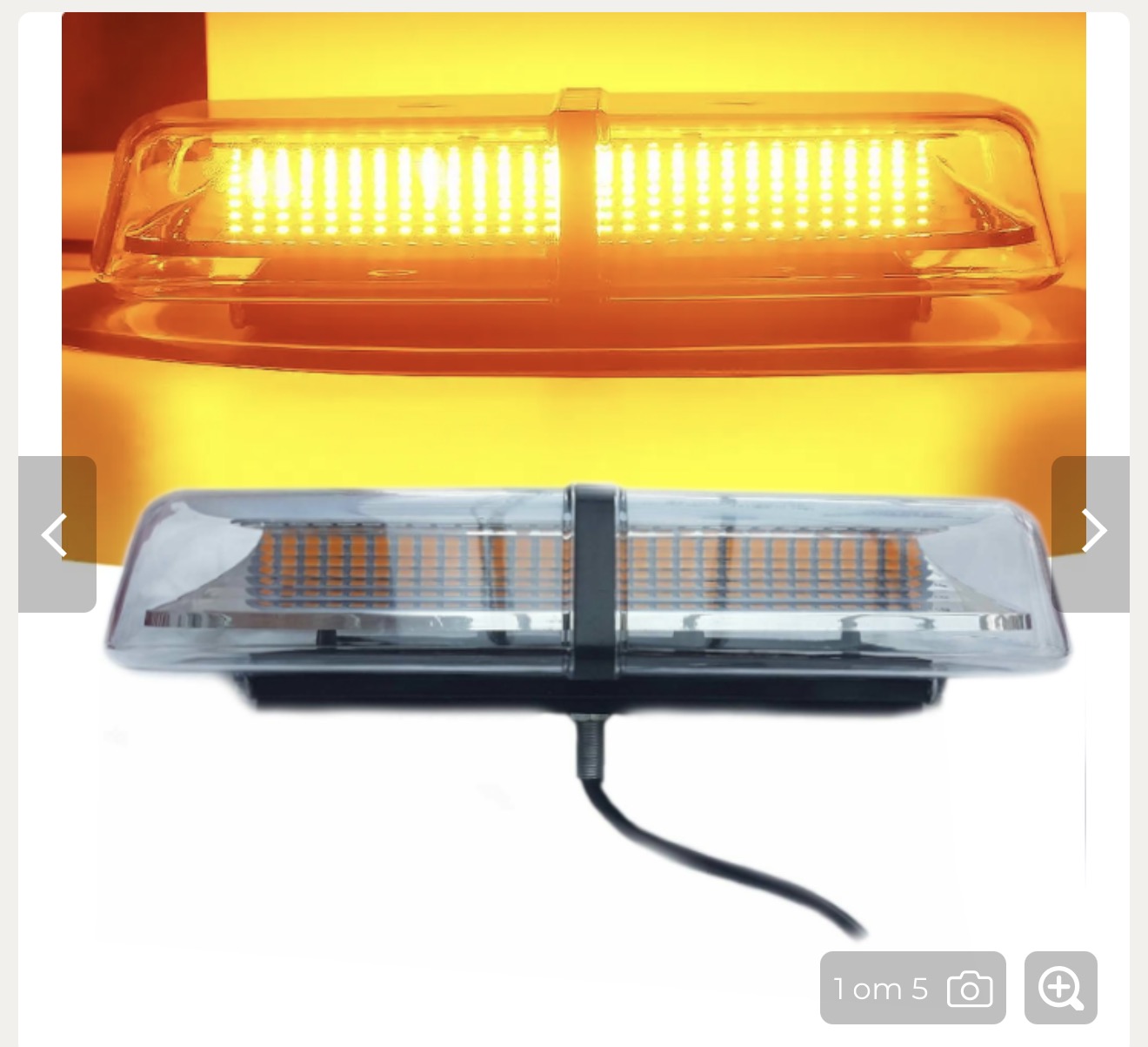 30.5cm LED Amber Warning Light Bar – 72 LED Emergency Beacon, 12-24V, 8 Flash Modes, E-Marked IP65 Waterproof