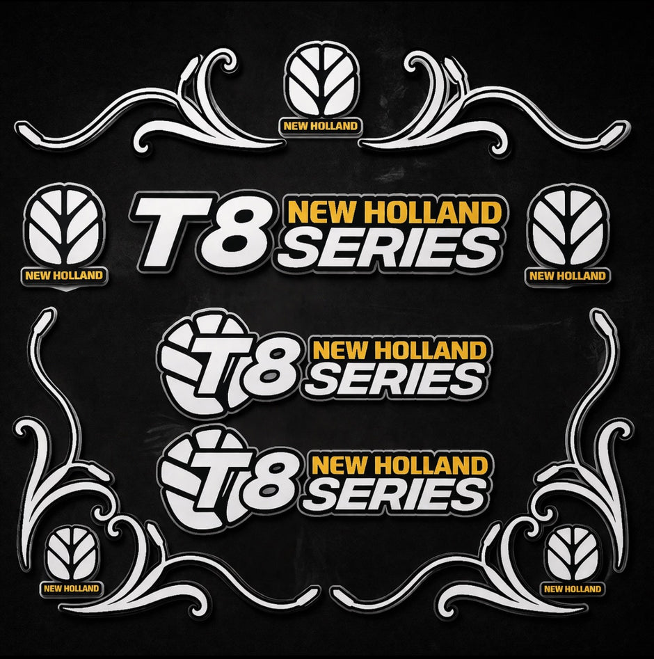 New Holland T8 Series White & Black New Style Decal