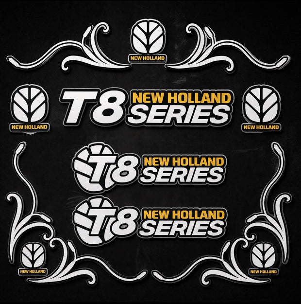 New Holland T8 Series White & Black New Style Decal