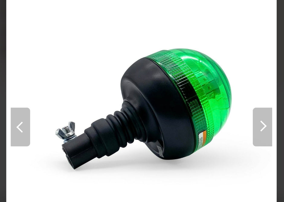 Green LED Beacon Warning Light – 40 LED | 12V/24V | Flexible Mount | E-Marked (E9)
