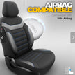 Premium Universal Seat Covers – Full Set Front & Rear – 7-Layer Comfort – Airbag Compatible black with blue stitch