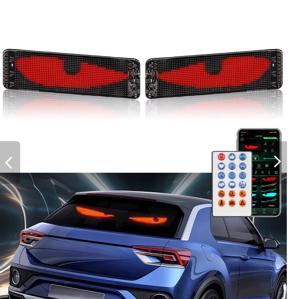 LED Rear Window Display Panel Bluetooth App Control 59cm – Text, Images & Animations HAL137