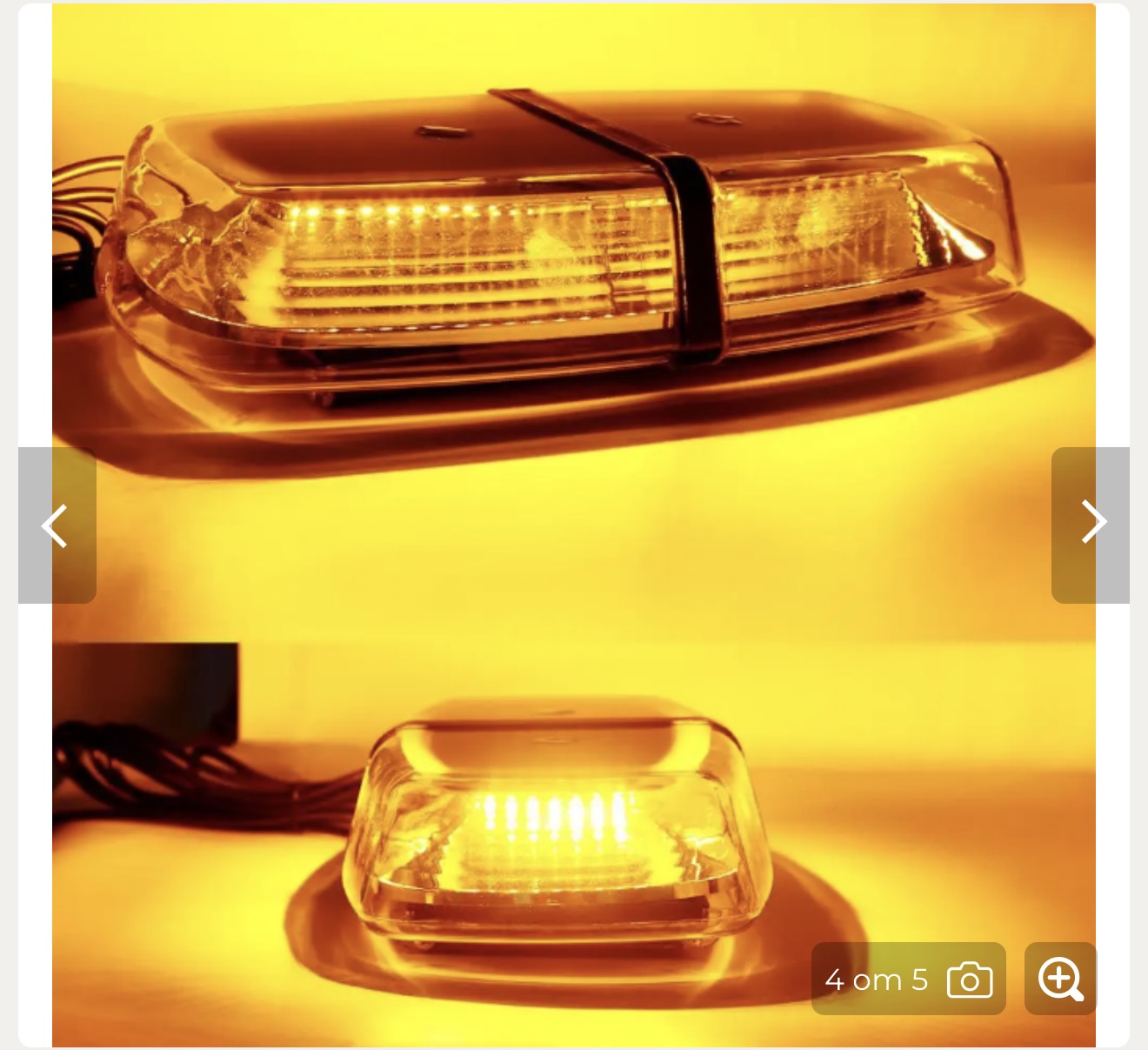 30.5cm LED Amber Warning Light Bar – 72 LED Emergency Beacon, 12-24V, 8 Flash Modes, E-Marked IP65 Waterproof