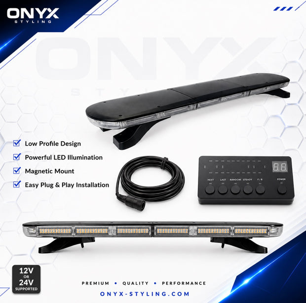96cm High Power LED Emergency Light Bar – 12V/24V R65 Approved Amber Beacon – 162 LED, 126W Strobe Light