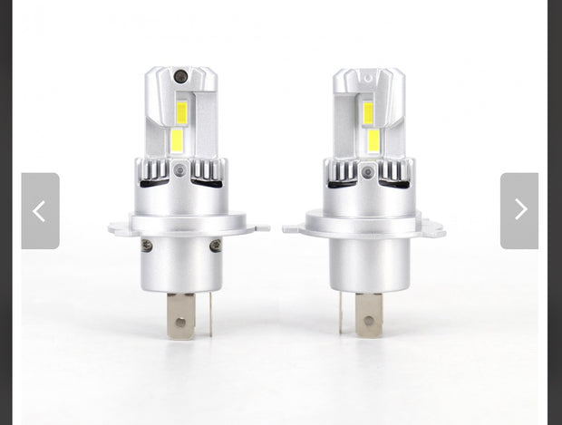 E4P H4 LED Headlight Bulb Set (Pair) – 6500K White | Mini Design | Plug & Play