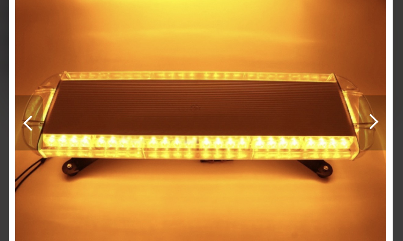 76cm Amber LED Warning Light Bar – 40 LED Emergency Beacon, 12-24V, 15 Flash Modes, IP65 Waterproof, 360° Visibility