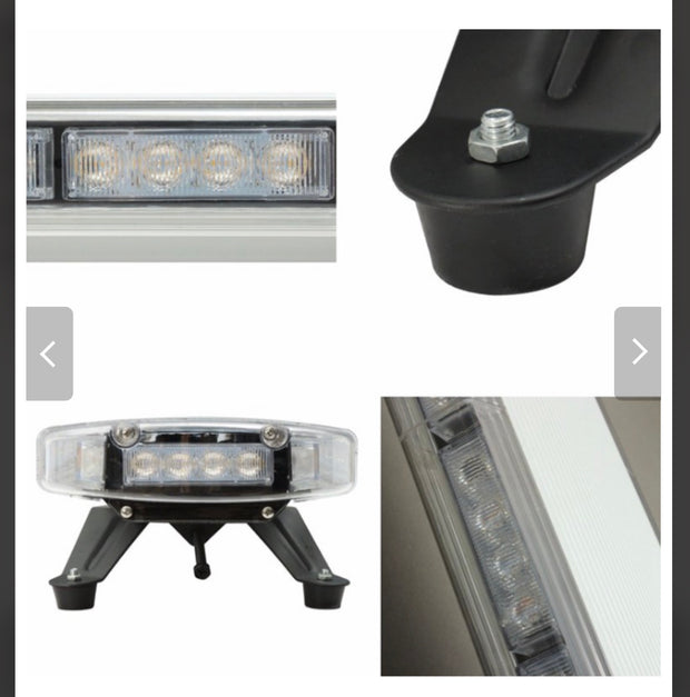 76cm Amber LED Warning Light Bar – 40 LED Emergency Beacon, 12-24V, 15 Flash Modes, IP65 Waterproof, 360° Visibility
