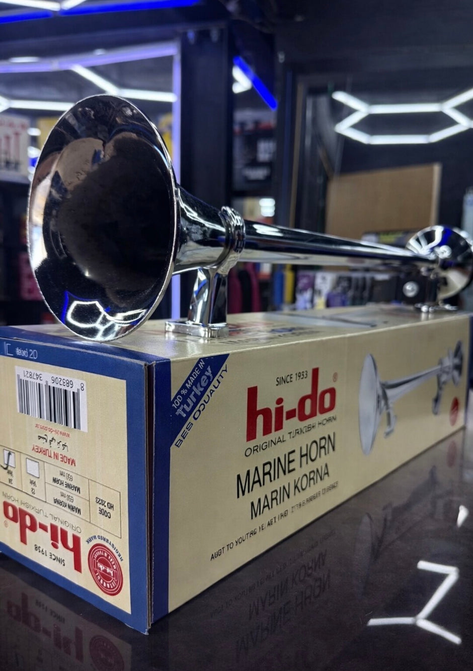 Hi-Do 650mm Chrome Air Horn Pair – 24V Truck Horns
