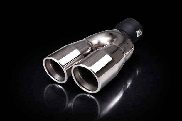 AUTO CHOICE TWIN ROUND EXHAUST TIP 75mm