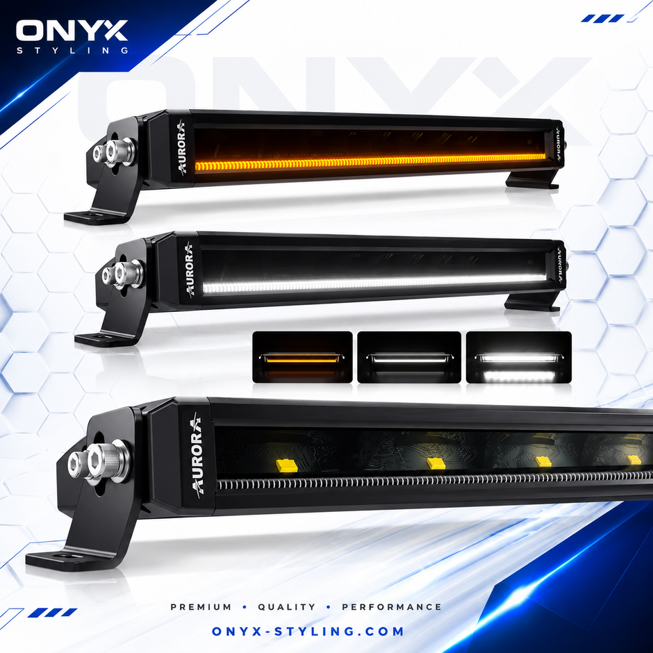 10” Single Row LED Light Bar – White/Amber DRL | 90W Truck & 4x4 Backlight Bar