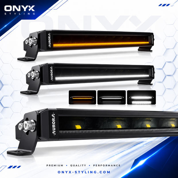 10” Single Row LED Light Bar – White/Amber DRL | 90W Truck & 4x4 Backlight Bar