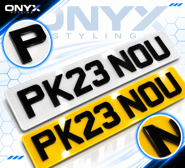 UK Road Legal 4D Number Plates – Raised Acrylic | BS AU 145e New
