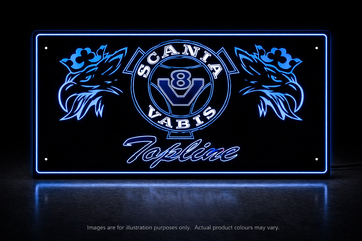 STYLE 10 SCANIA VABIS GRIFFIN PERSONALISED LED LIGHT TRUCK BOARD 2 COLOUR RGB CHANGABLE