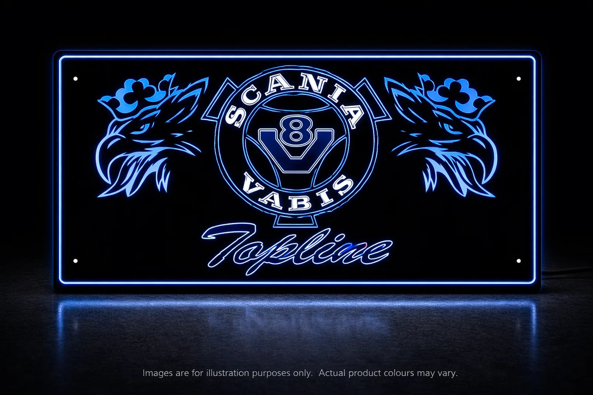STYLE 10 SCANIA VABIS GRIFFIN PERSONALISED LED LIGHT TRUCK BOARD 2 COLOUR RGB CHANGABLE