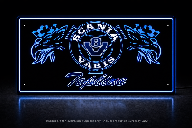 STYLE 10 SCANIA VABIS GRIFFIN PERSONALISED LED LIGHT TRUCK BOARD 2 COLOUR RGB CHANGABLE