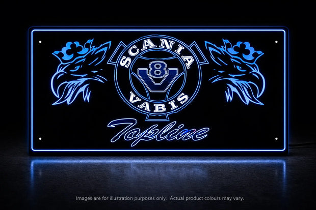 STYLE 10 SCANIA VABIS GRIFFIN PERSONALISED LED LIGHT TRUCK BOARD 2 COLOUR RGB CHANGABLE