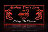 STYLE 19 VOLVO COW BOYS DONT CARE TWIN COLOUR LED PLEXI BOARD WITH GLOSS BLACK FRAME