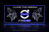 STYLE 20 VOLVO FH540 TWIN COLOUR LED PLEXI BOARD WITH GLOSS BLACK FRAME