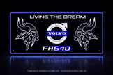 STYLE 20 VOLVO FH540 TWIN COLOUR LED PLEXI BOARD WITH GLOSS BLACK FRAME