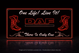 STYLE 22 DAF PERSONALISED OUTLINE TEXT LED LIGHT TRUCK BOARD 2 COLOUR PANEL RGB ONE LIFE LIVE IT