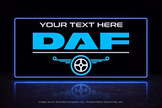 STYLE 23 DAF TWIN COLOUR LED PLEXI BOARD WITH GLOSS BLACK FRAME