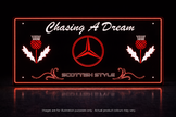 STYLE 24 CHASING A DREAM SCOTTISH STYLE TWIN COLOUR LED PLEXI SIGN TRUCK BOARD PERSONALISE LOGO