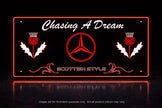 STYLE 24 CHASING A DREAM SCOTTISH STYLE TWIN COLOUR LED PLEXI SIGN TRUCK BOARD PERSONALISE LOGO