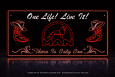 STYLE 31 MAN PERSONALISED OUTLINE TEXT LED LIGHT TRUCK BOARD 2 COLOUR PANEL RGB ONE LIFE LIVE IT