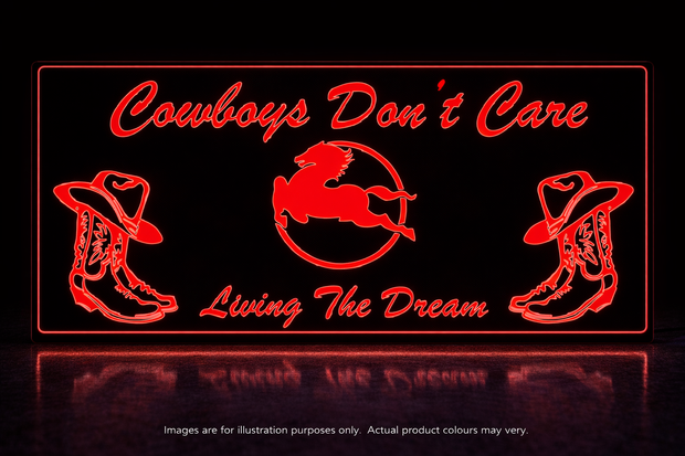 STYLE 29 Iveco Cowboys Don’t Care RGB Colour LED PLEXI SIGN