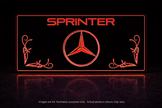 STYLE 26 MERCEDES SPRINTER VAN SWIRLS MULTIPLE COLOUR LED PLEXI BOARD WITH GLOSS BLACK FRAME