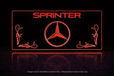 STYLE 26 MERCEDES SPRINTER VAN SWIRLS MULTIPLE COLOUR LED PLEXI BOARD WITH GLOSS BLACK FRAME