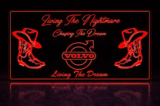 STYLE 16 VOLVO LIVING THE NIGHTMARE RGB COLOUR LED PLEXI BOARD WITH GLOSS BLACK FRAME