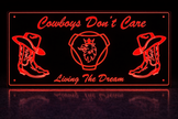 STYLE 12 SCANIA COW BOYS DONT CARE MULTIBLE COLOUR LED PLEXI BOARD WITH GLOSS BLACK FRAME