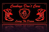 STYLE 12 SCANIA COW BOYS DONT CARE RGB COLOUR LED PLEXI BOARD WITH GLOSS BLACK FRAME