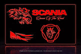 STYLE 6 SCANIA QUEEN OF THE ROAD MULTIPLE COLOUR LED PLEXI BOARD WITH GLOSS BLACK FRAME