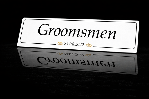 PRINTED STYLE 54 GROOMSMEN PERSONALISED NOVELTY PLATE