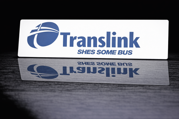 PRINTED STYLE 38 TRANSLINK SHES SOME BUS NOVELTY PLATE