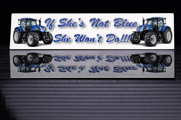 PRINTED STYLE 14 NEW HOLLAND IF SHES NOT BLUE NOVELTY PLATE