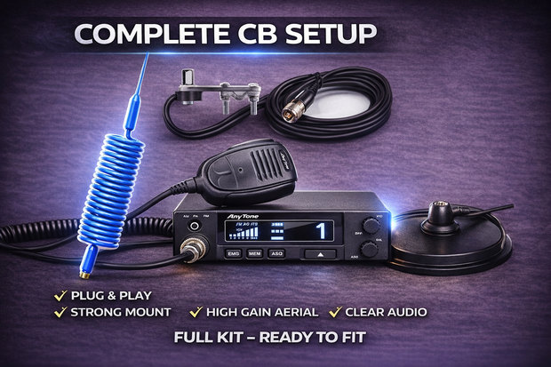 2ft CB Radio & Ariel Setup  - Radio, Aerial  & Bracket