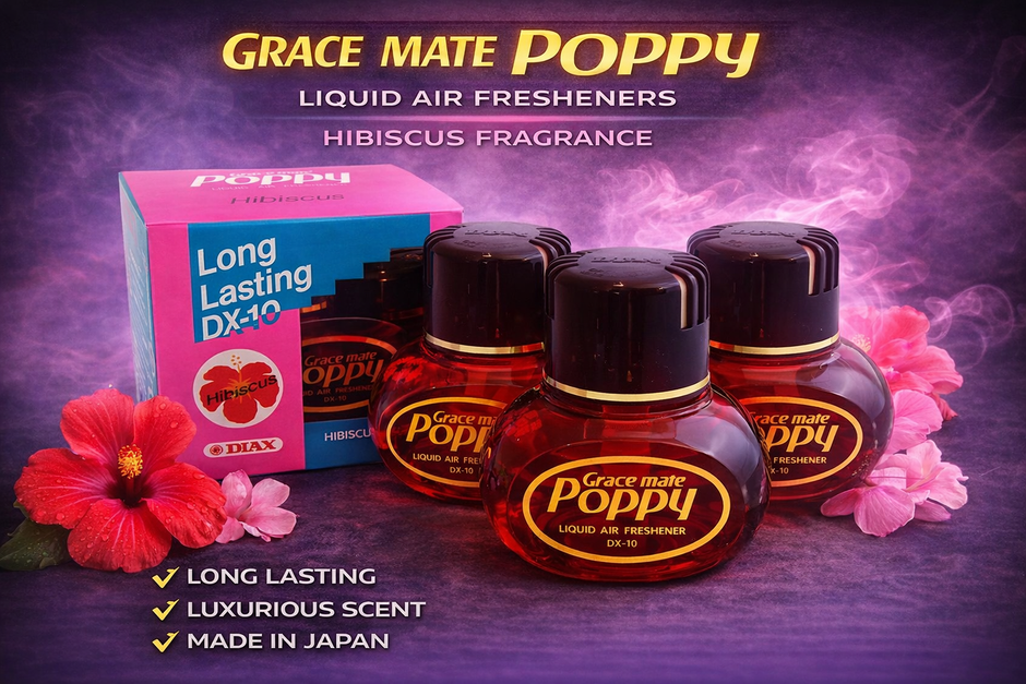 Bundle Deal With RGB Lights Grace mate Poppy Liquid Car Air Freshener 150ml Long Lasting