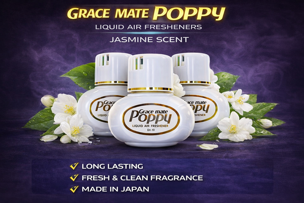Genuine Poppy Grace mate Scented Car Perfume 150ml Bottle - JASMINE SCENT
