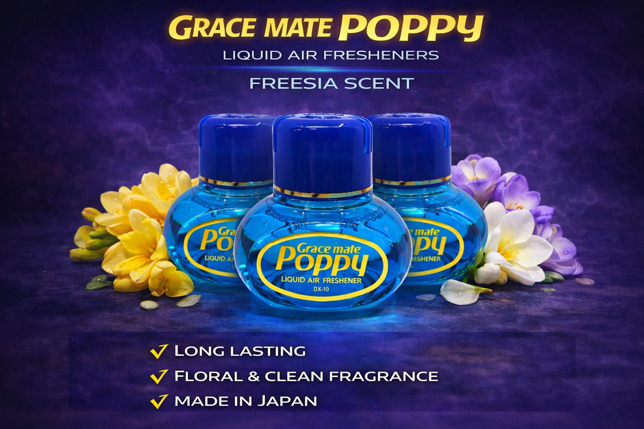 Bundle Deal With RGB Lights Grace mate Poppy Liquid Car Air Freshener 150ml Long Lasting