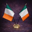 2x table flag with stand Irish - Gloss black Frame work
