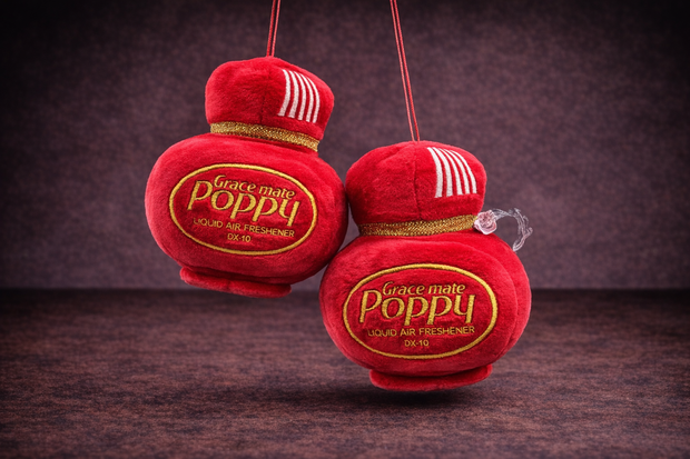 Medium Poppy Grace Mate RED Pluche bottles with cord