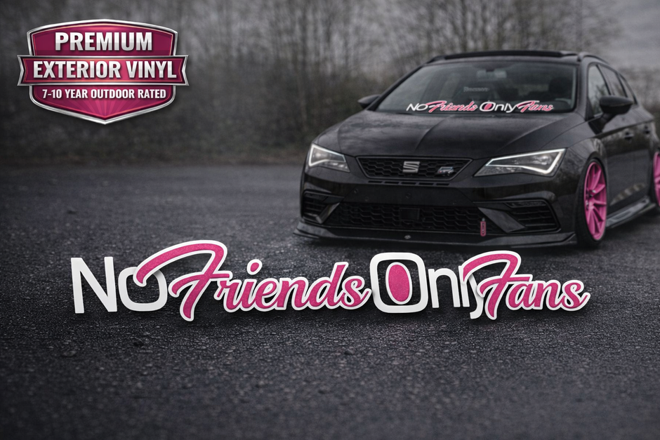NO FRIENDS ONLY FANS EXTERIOR WINDOW DECAL MULTIPLE COLOURS