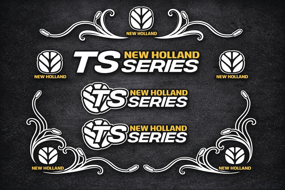 New Holland TS Series White & Black New Style Decal