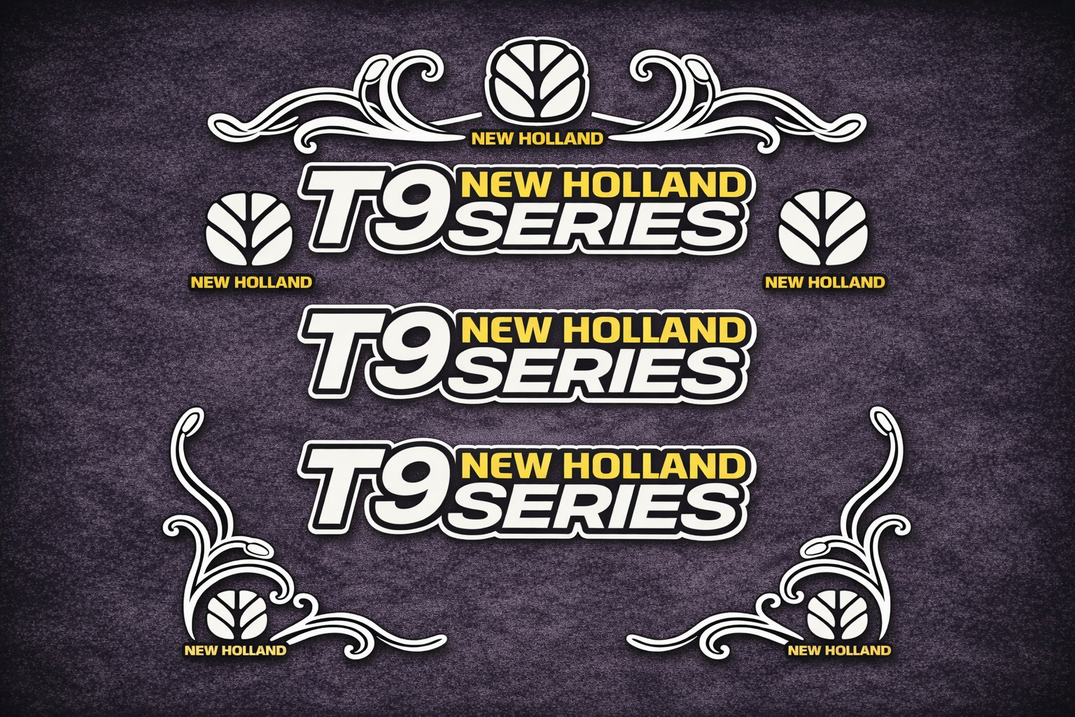New Holland T9 Series White & Black New Style Decal