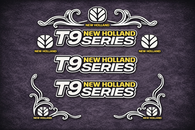 New Holland T9 Series White & Black New Style Decal