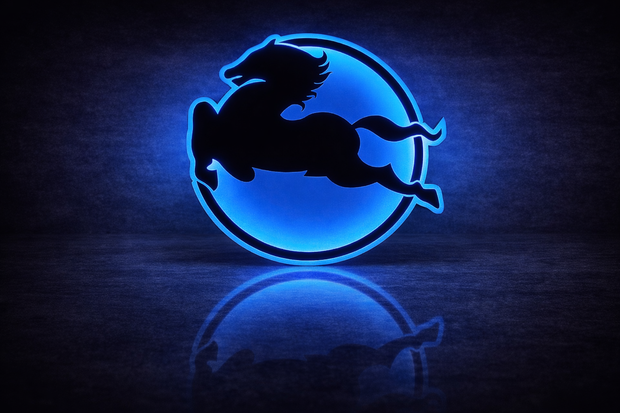 3D IVECO Horse RGB COLOUR LED Light Up Sign 60x60cm
